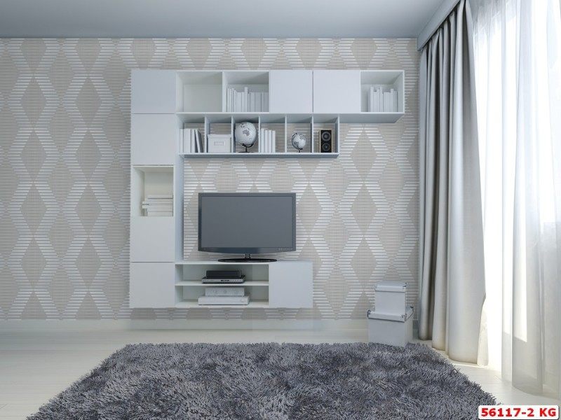 Để làm đẹp phòng khách chung cư, sử dụng giấy dán tường họa tiết 56117-2 là một ý tưởng tuyệt vời.